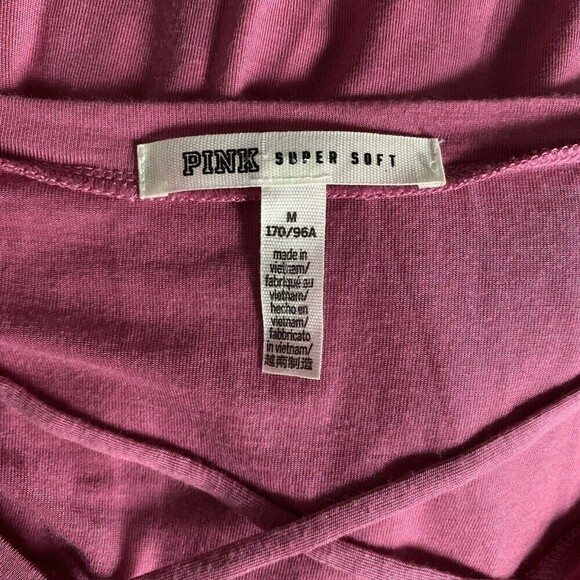 Pink Super Soft Womens Size Medium Stretch Criss Cross Front Blouse Top - Picture 4 of 6